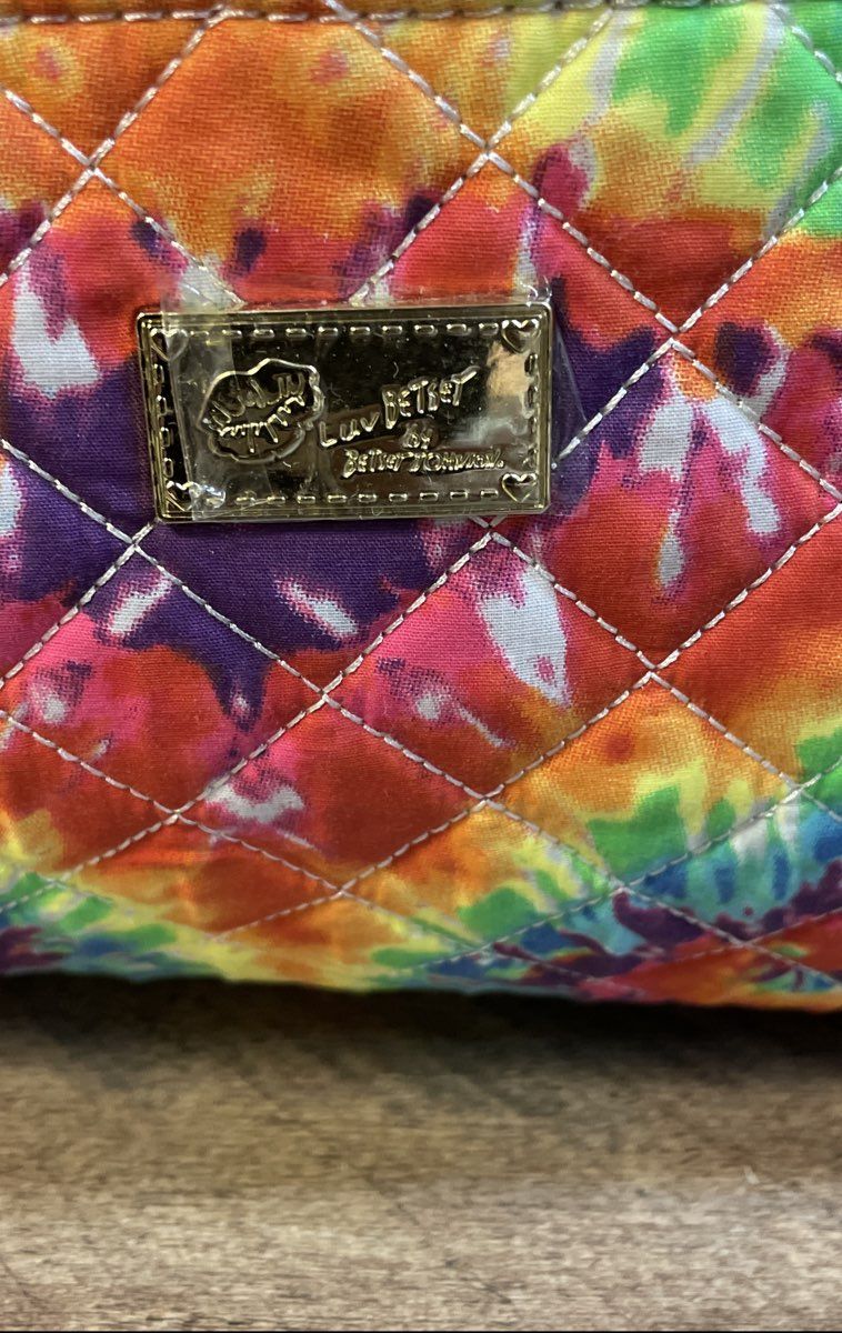 Luv Betsey by Betsey Johnson Rainbow Tie Dye Quilted Duffle Bag Weekend Travel