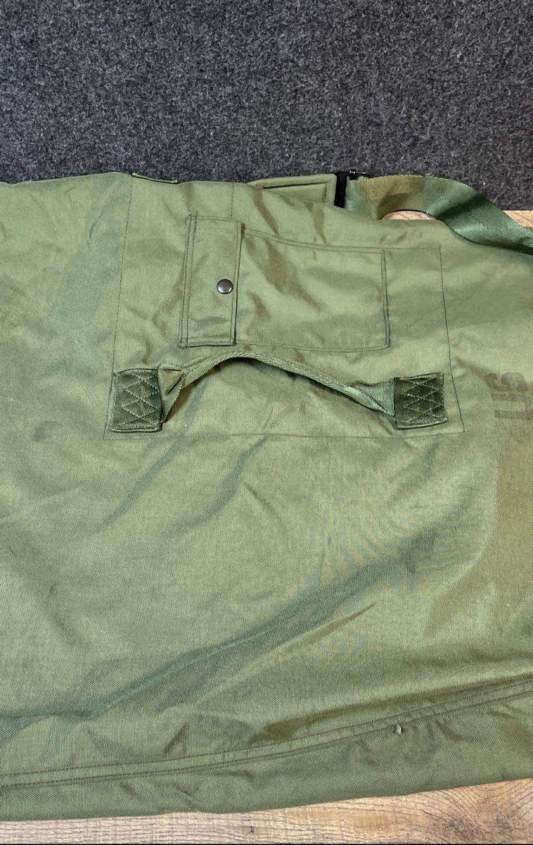 Vintage US Military OD Green Canvas Sea Bag Duffel Bag Backpack Straps