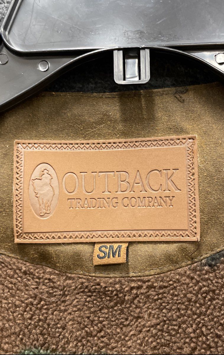 Outback Trading Co Men's Brown Oilskin Blanket Lined Western Snap Vest Sz SM