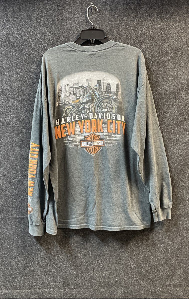 Harley-Davidson New York City Long Sleeve T-Shirt Statue of Liberty Sz 2XL