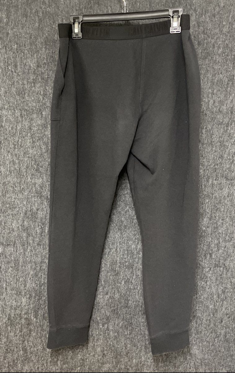 Calvin Klein Women's Black Logo Waistband Sleep Lounge Jogger Pants Size Large