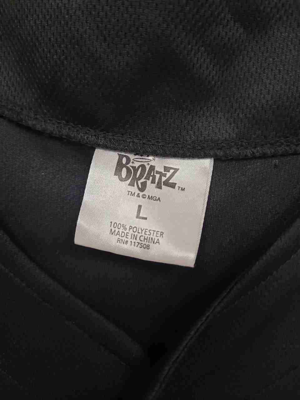 Bratz Women's Baseball Jersey Shirt Black Pink Passion for Fashion Graphic Sz L