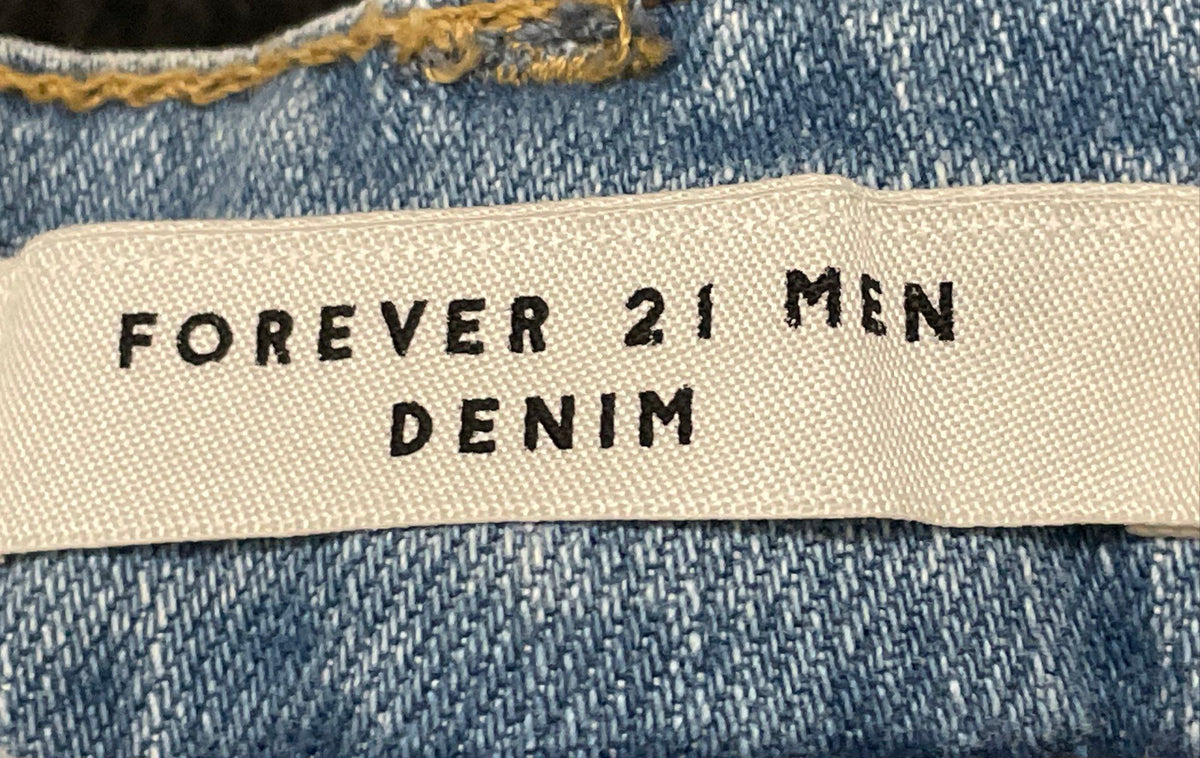 Forever 21 Men Denim Light Wash Blue Skinny Jeans Button Fly NWT Sz 32