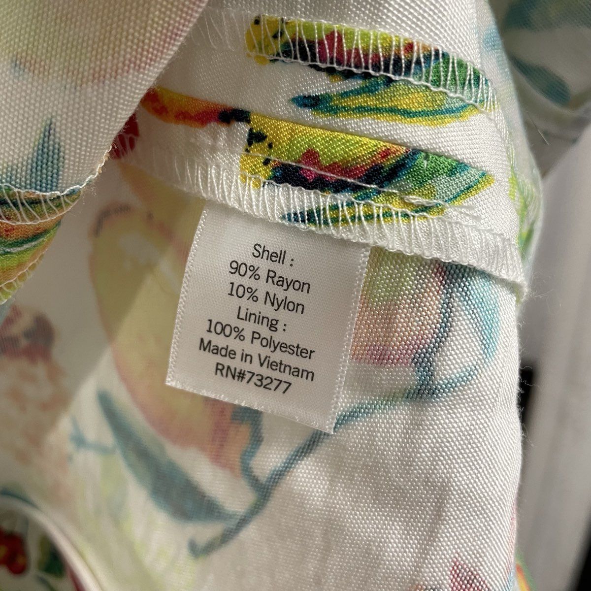 Lauren Conrad Women's White Fruit Floral Print Ruched Sleeve Blazer Jacket Sz L