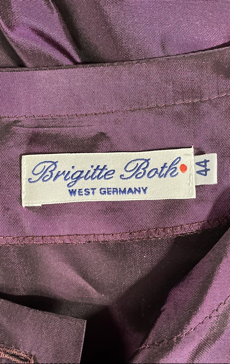 Vintage 80s Brigitte Both Women's Purple Taffeta Top West Germany Sz 44