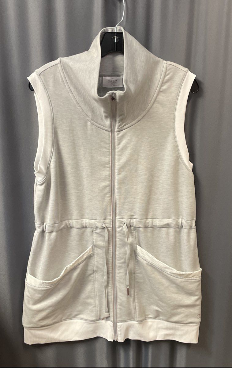 CALIA by Carrie Underwood Women's Gray Long Workout Vest Limited Edition Sz L