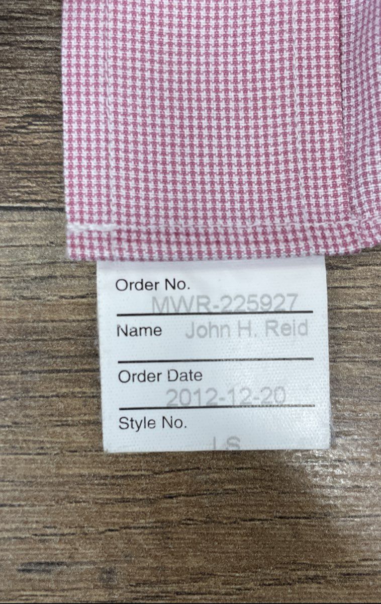 Commonwealth Clothiers Men's Pink White Micro Check Button Down Dress Shirt JHR