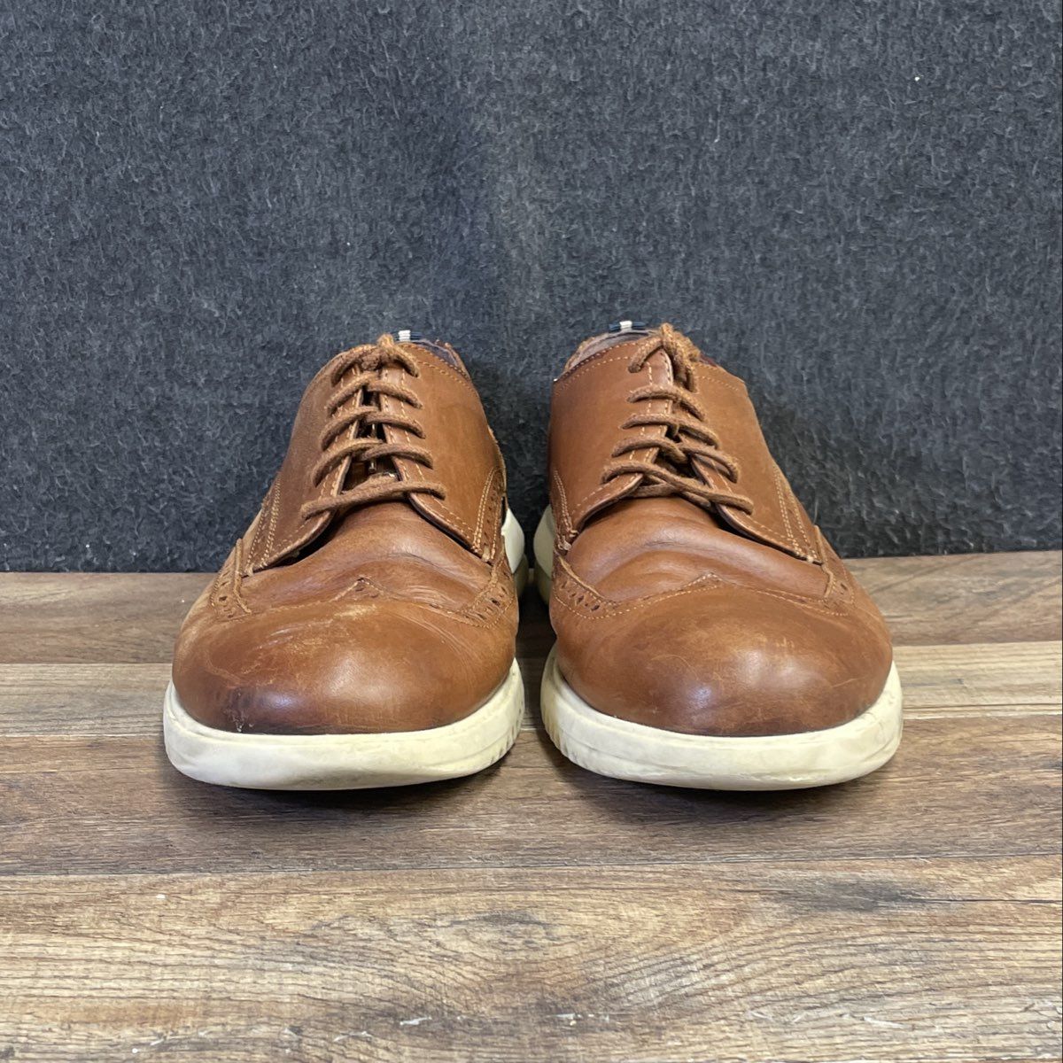 Cole Haan Grand Crosscourt Brown Leather Wingtip Oxford Shoes Men's Size 9.5 M