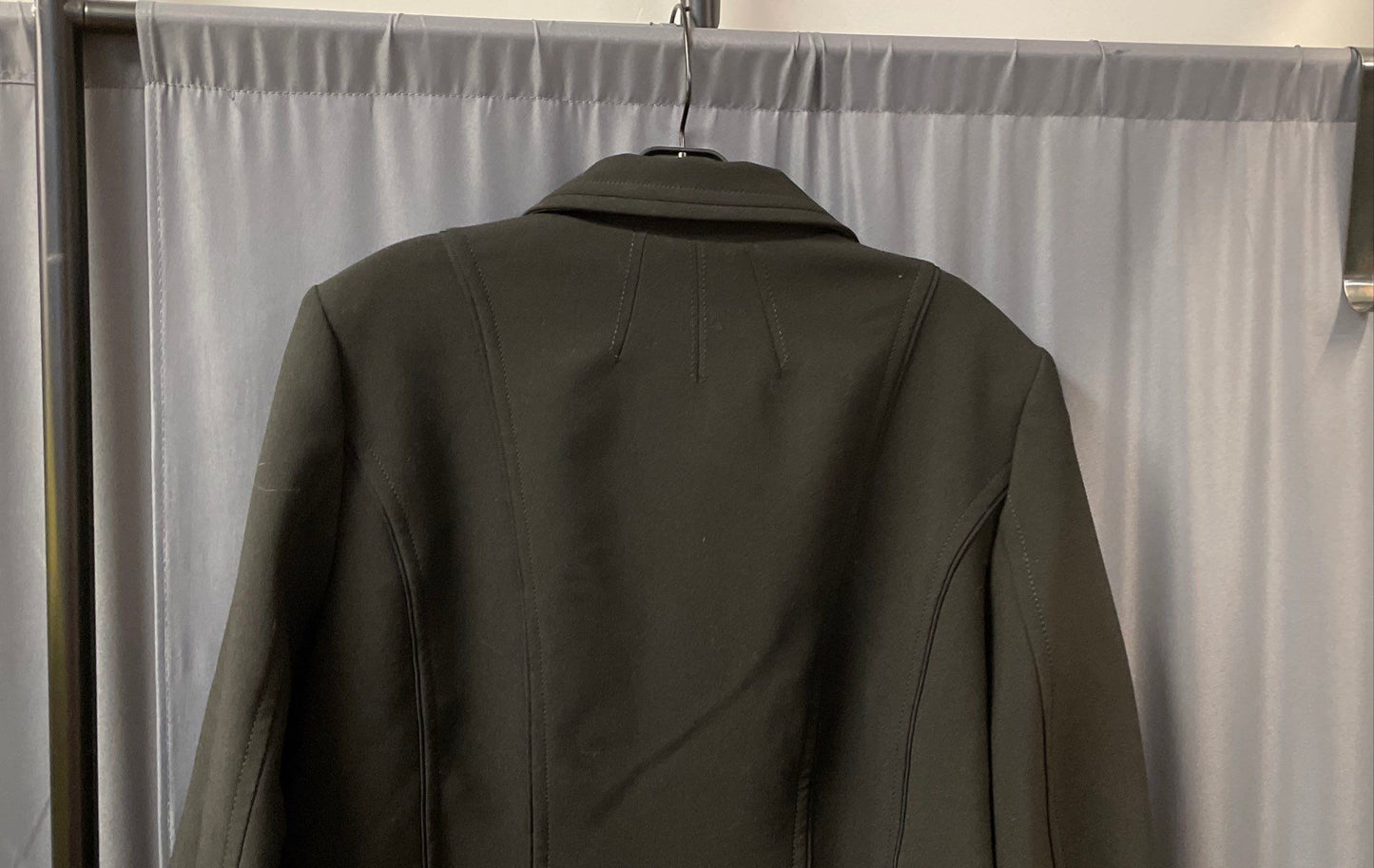 White House Black Market Women's Black Double Breasted Pleated Jacket Sz XL