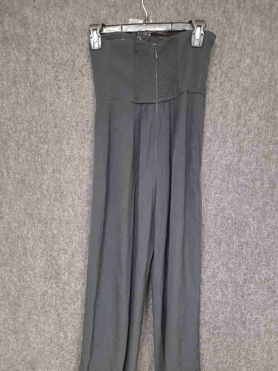 Abercrombie & Fitch Women's Black Strapless Side Slit Wide Leg Jumpsuit NWT XSP