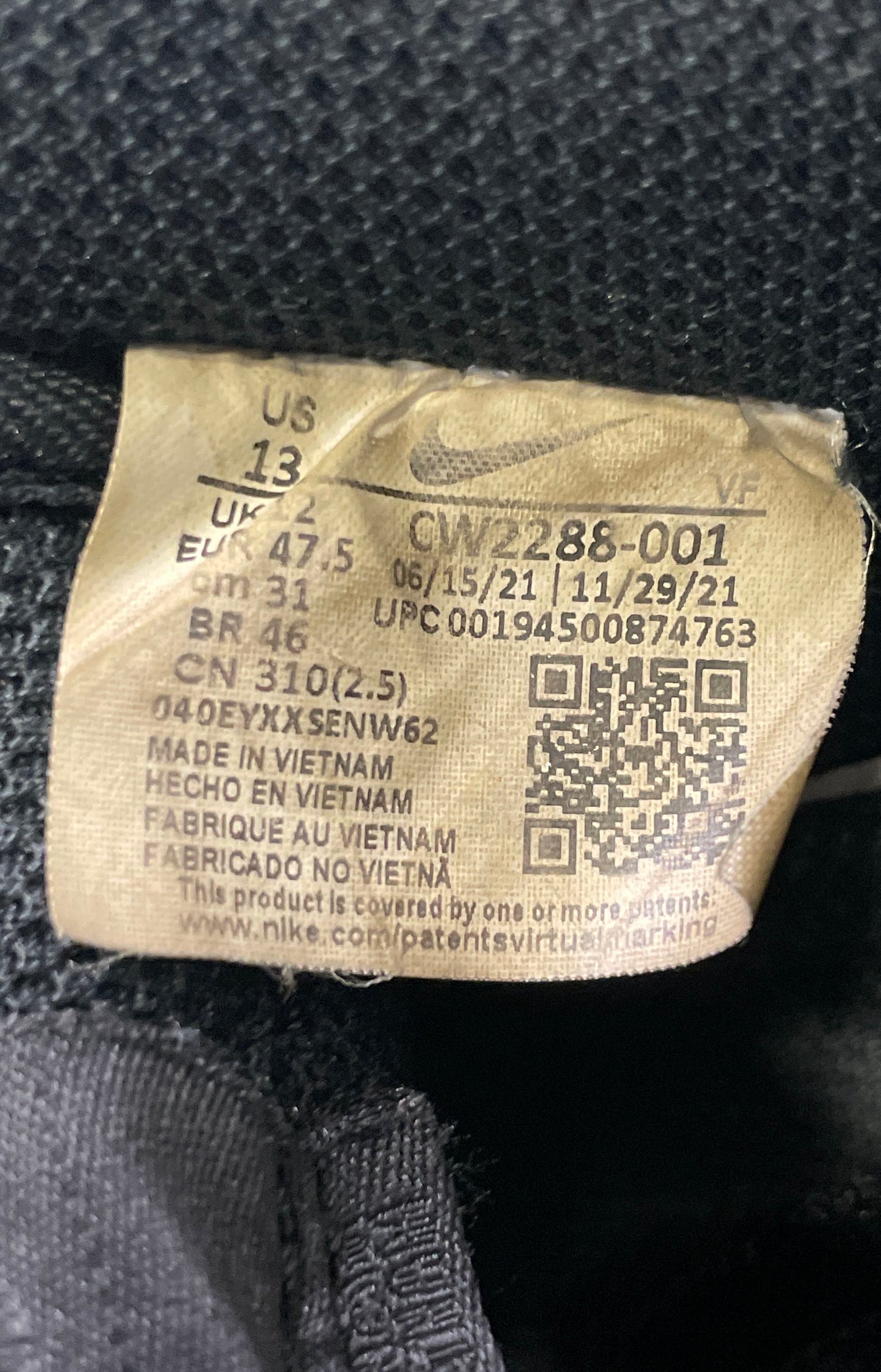 Nike Air Force 1 '07 Low Triple Black Men's Sneakers Size 13