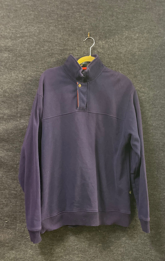 Orvis Men's Signature Collection Purple Quarter Zip Snap Mock Neck Pullover Sz M