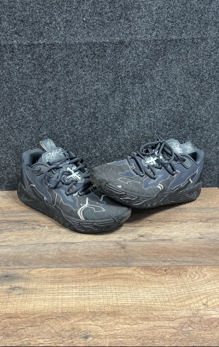 Puma MB.03 LaMelo Ball Grey Black Basketball Shoes Men's Size 9.5