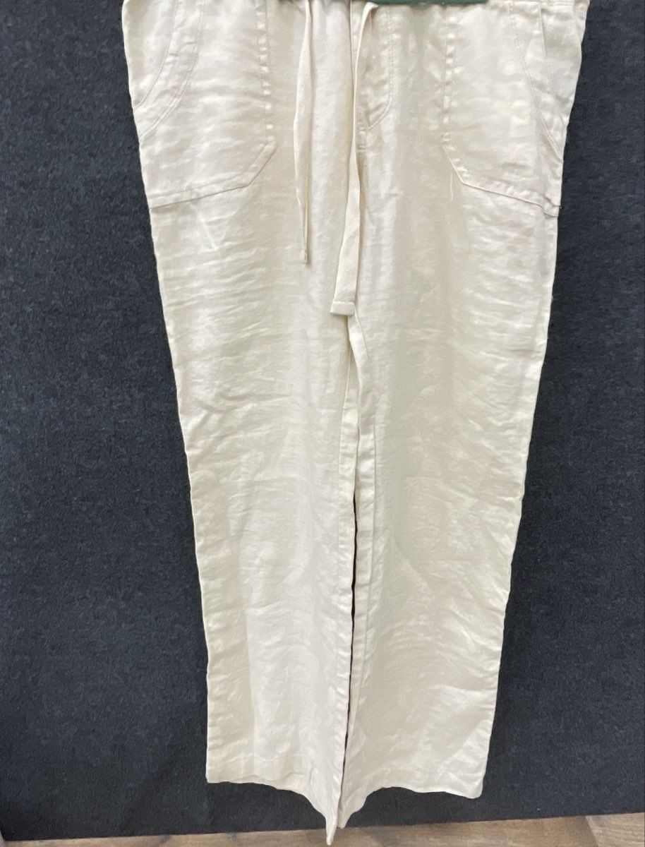Sanctuary Women's Ivory Beach Comber Pant Drawstring Wide Leg Linen Size M