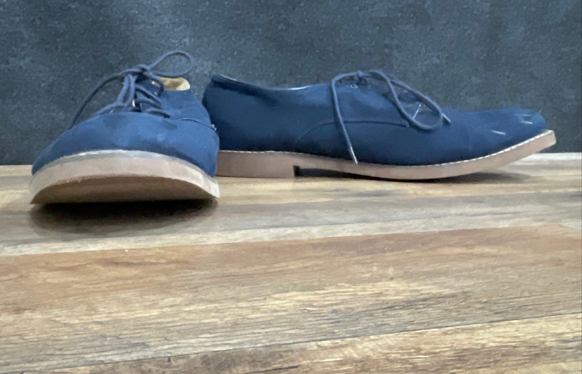 Old Navy Navy Blue Faux Suede Lace-Up Oxford Dress Shoes Men's Size 12