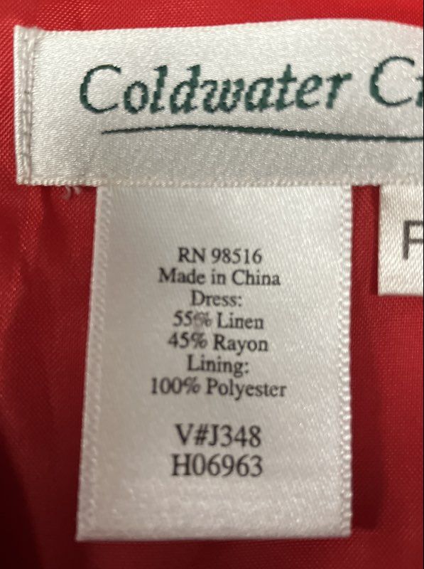 Coldwater Creek Women's Red Linen Blend Button Front Midi Dress Sz P16 NWT