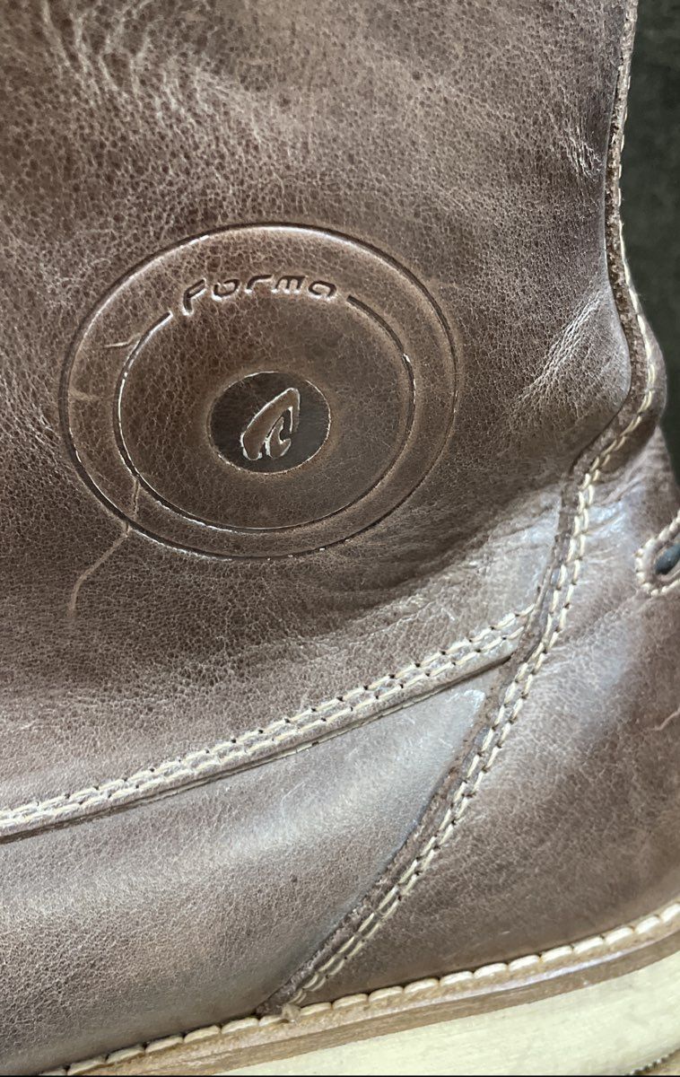 Forma DryTex Brown Leather Side Zip Motorcycle Boots Size 40