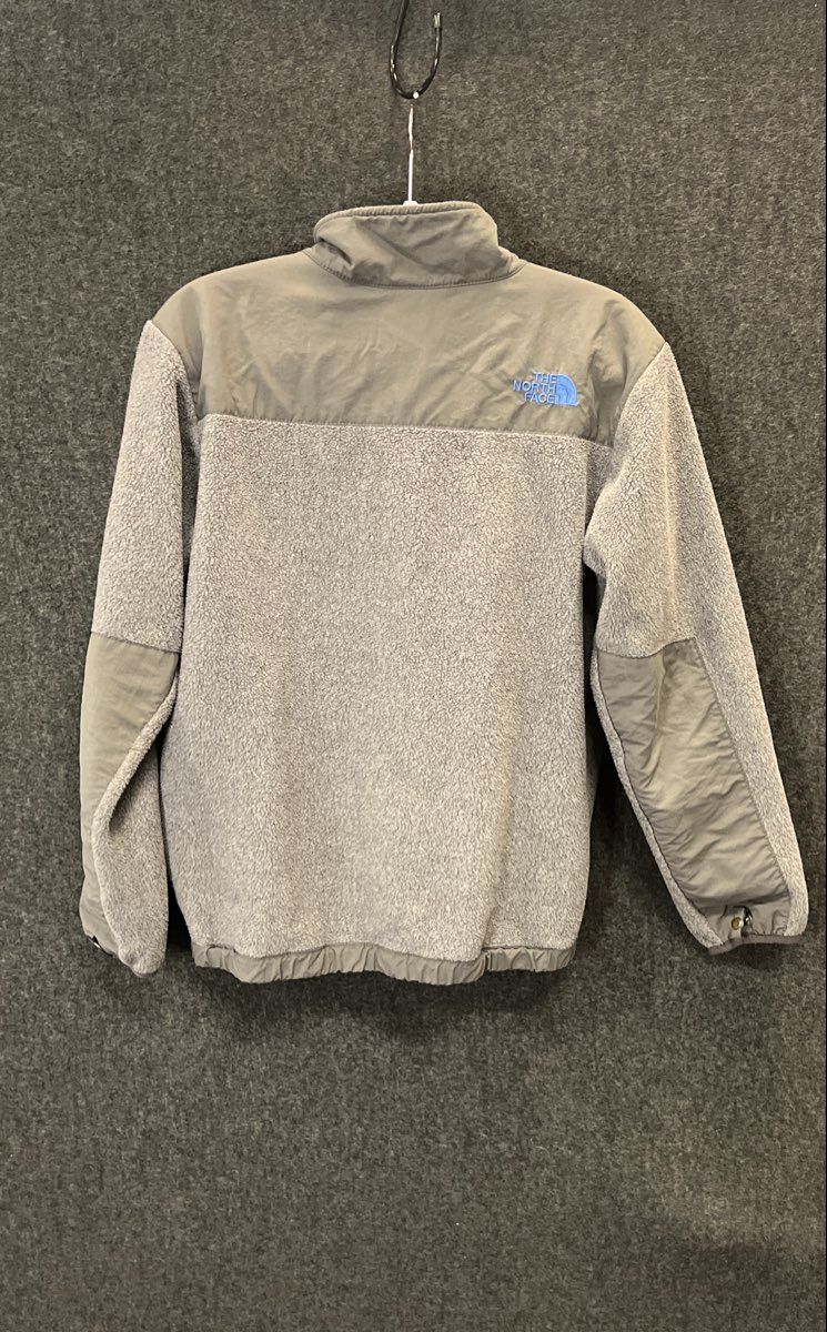 The North Face Boy's Denali Fleece Jacket Gray Blue Full Zip Polartec