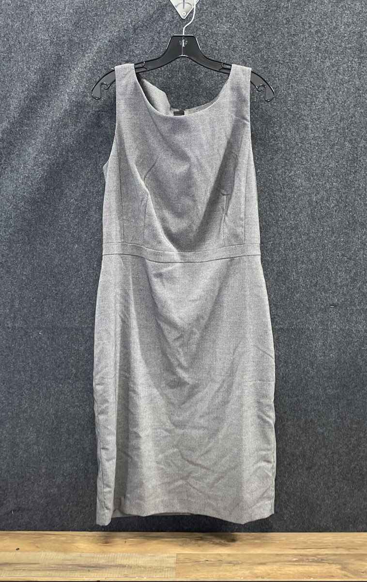 Ann Taylor Women's Grey Micro Pattern Sleeveless Sheath Dress Sz 14T NWT
