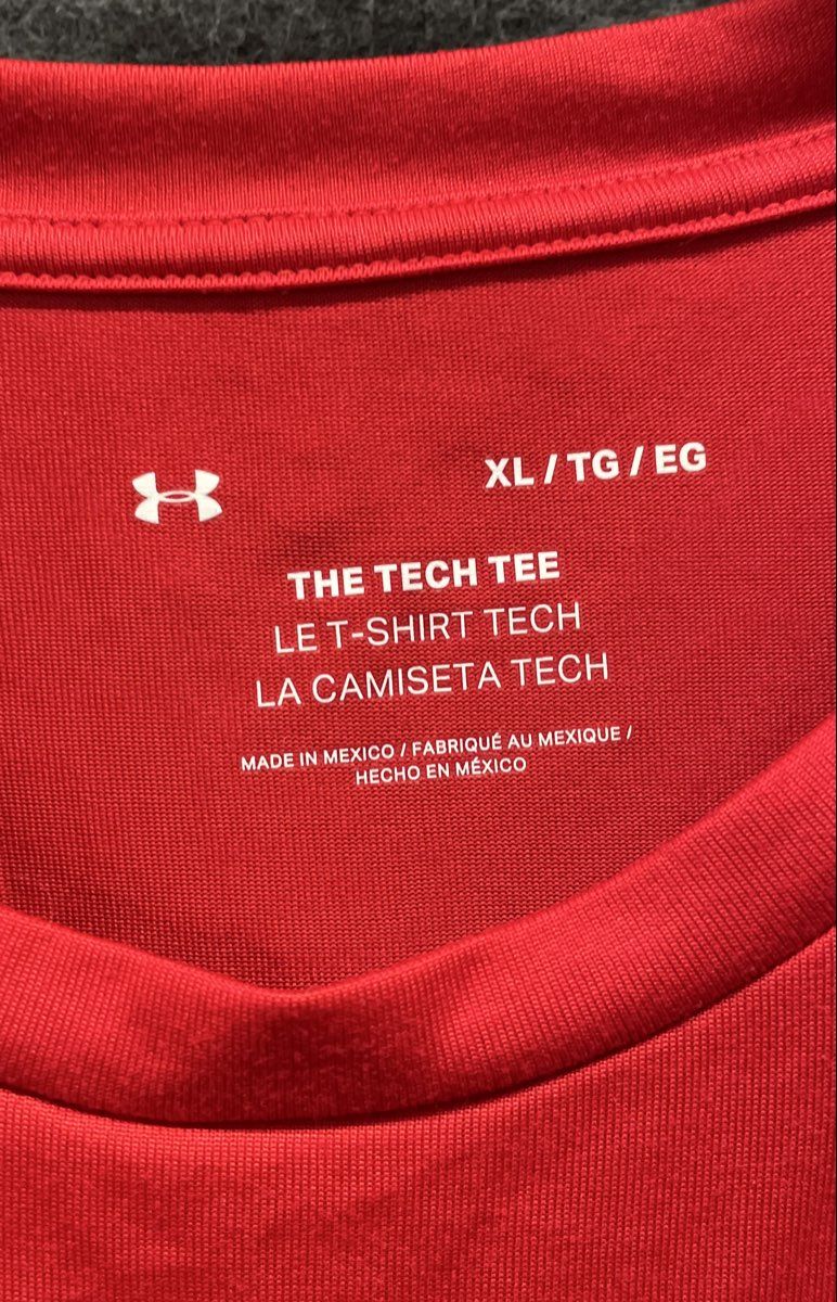 Under Armour Men's Red Tech Tee T-Shirt Short Sleeve Crewneck Size XL