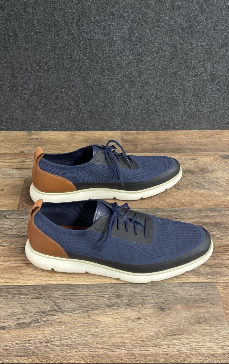 Cole Haan 2.ZEROGRAND Stitchlite Oxford Navy Blue Brown Men's Size 12 M