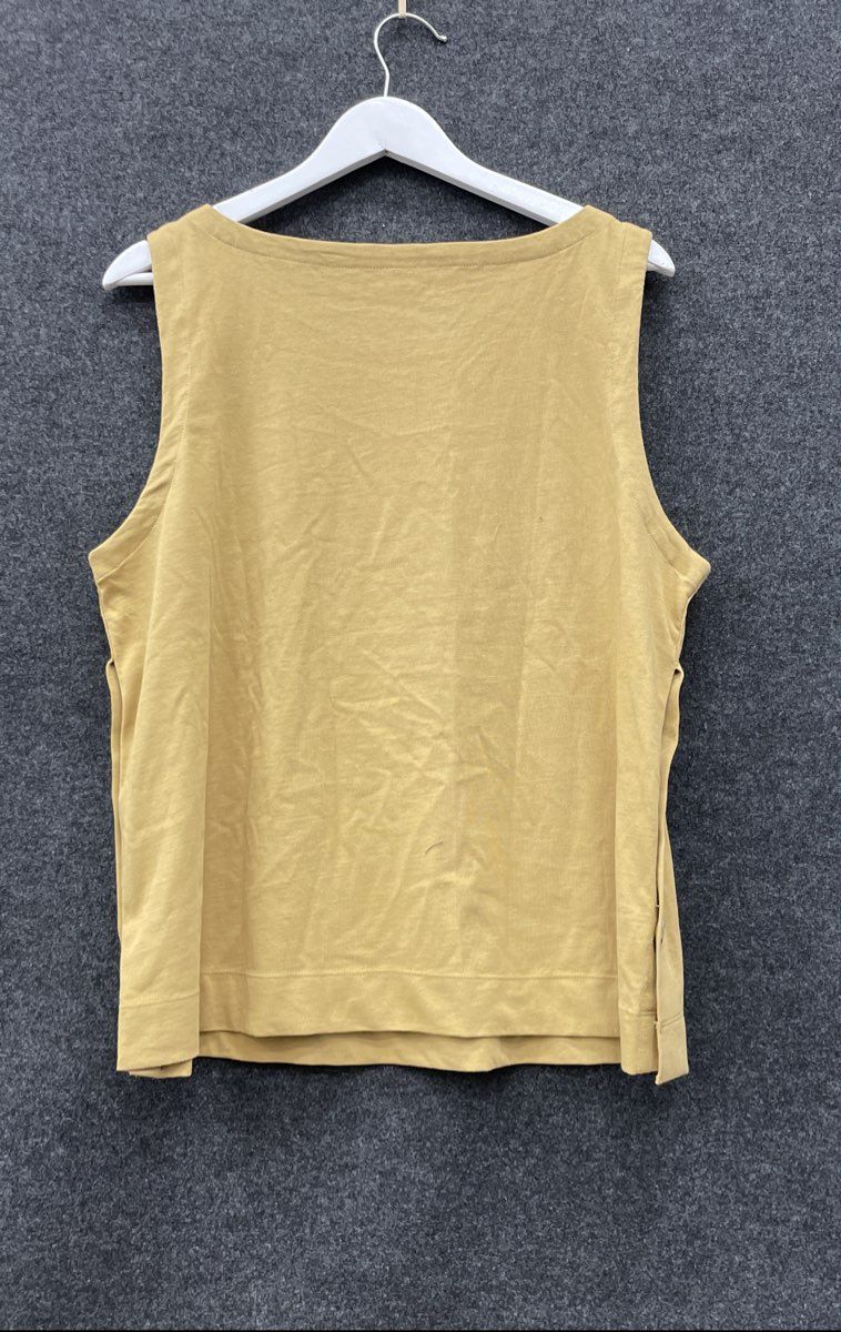 Loft Women's Yellow Side Button Sleeveless Tank Top Shirt NWT Size XL