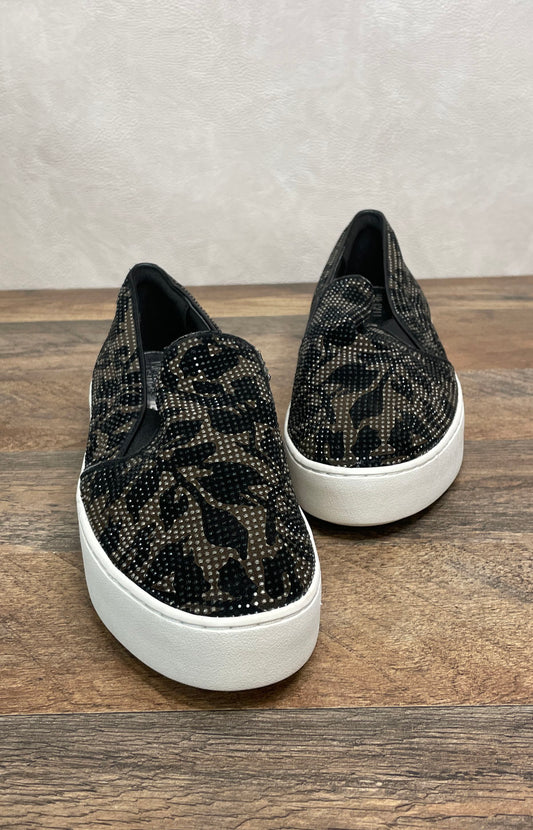 Michael Kors Crystal Camo Rhinestone Platform Slip-On Sneakers Women's Size 8.5