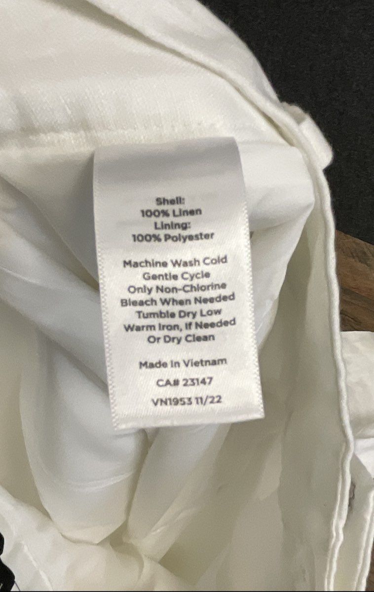 Talbots Women's Bristol Crop Pants White Linen High Rise Straight Sz 10 NWT