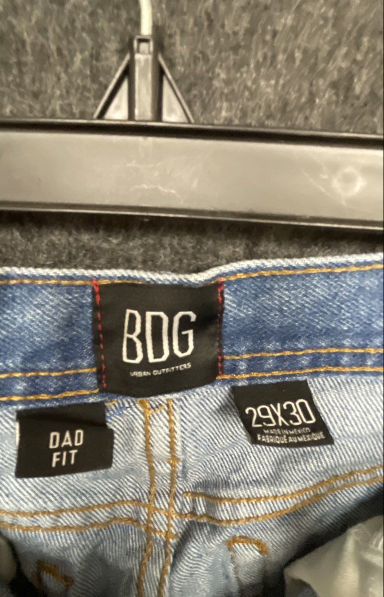 BDG Urban Outfitters Men's Light Blue Dad Fit Acid Wash Denim Jeans Sz 29x30