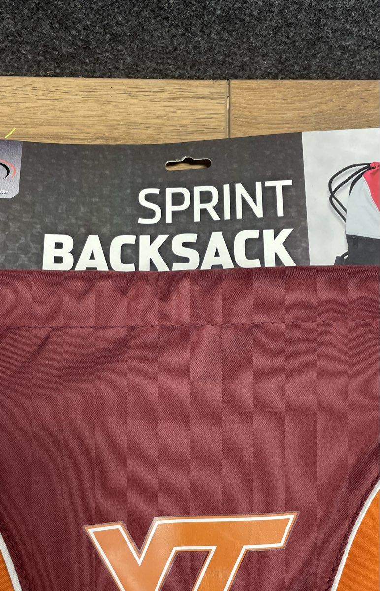 Logo Brands Virginia Tech Hokies Sprint Backsack Drawstring Bag Maroon NWT