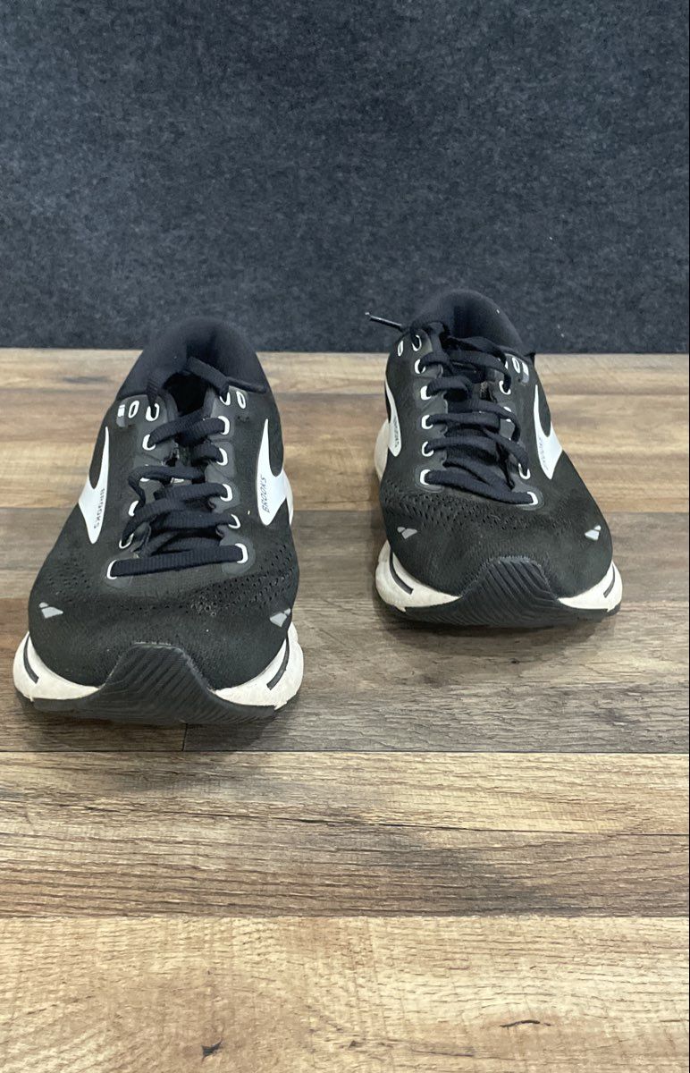Brooks Ghost 15 Black White Women's Running Shoes Size 9 Wide D