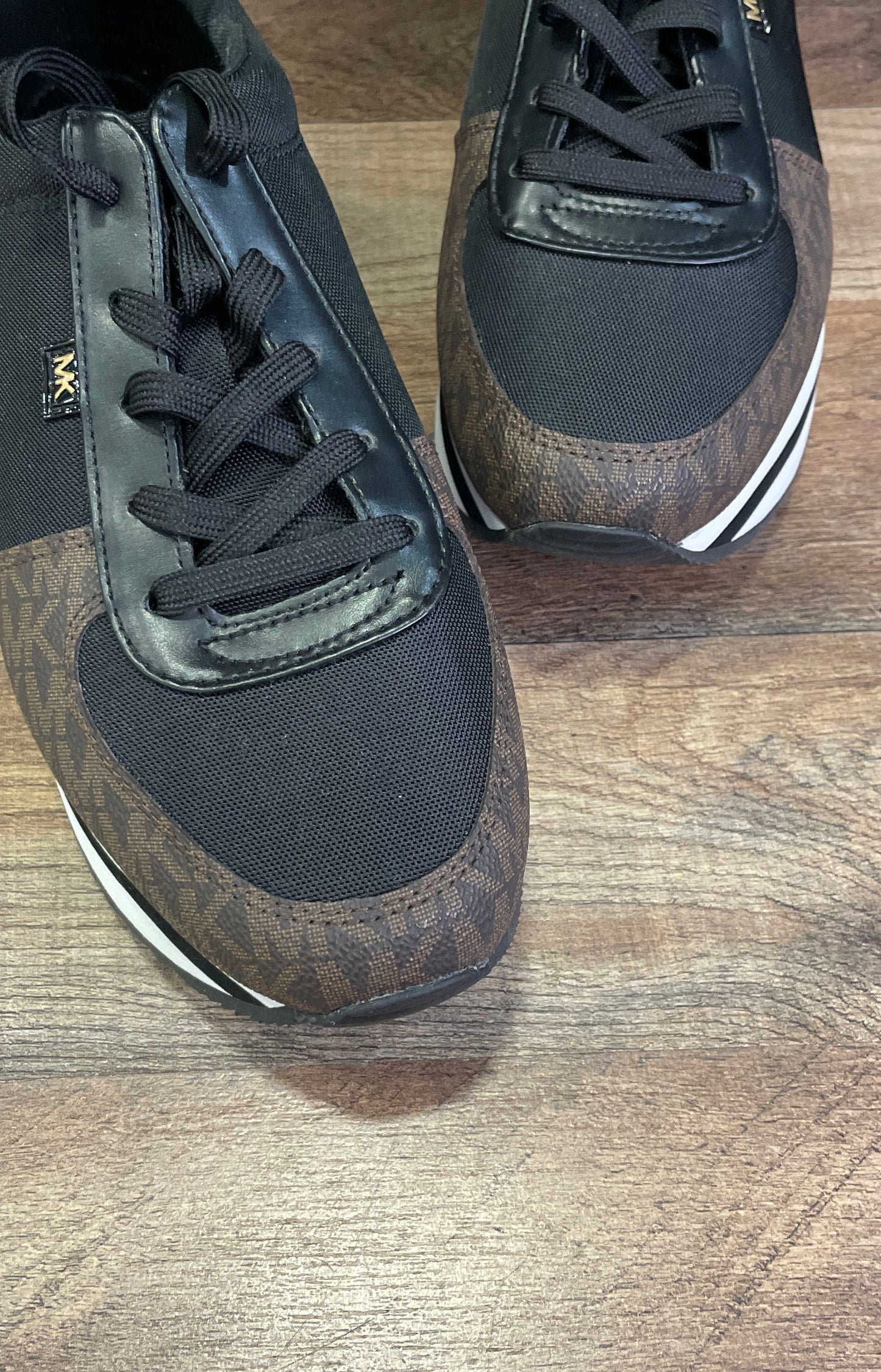 Michael Kors Billie Trainer Black Monogram Sneakers Women's Size 9.5