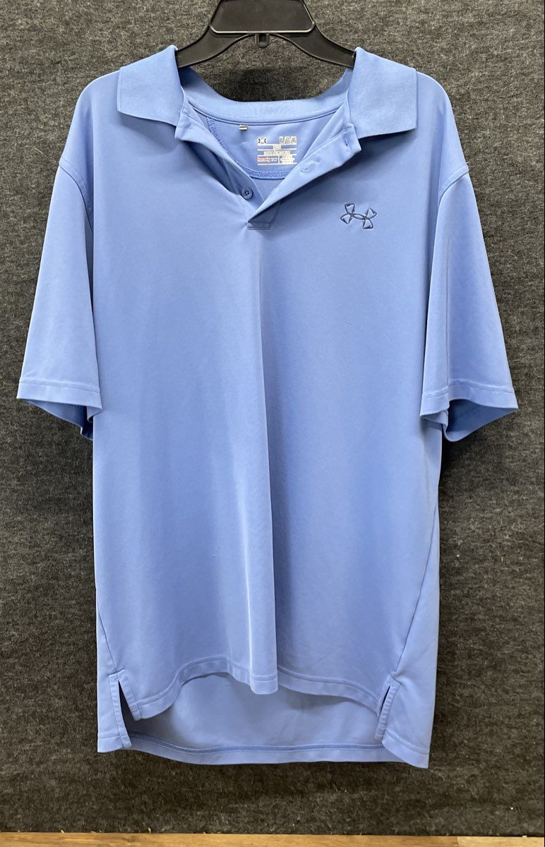 Under Armour Men's Heatgear Loose Fit Short Sleeve Polo Shirt Blue Size XL