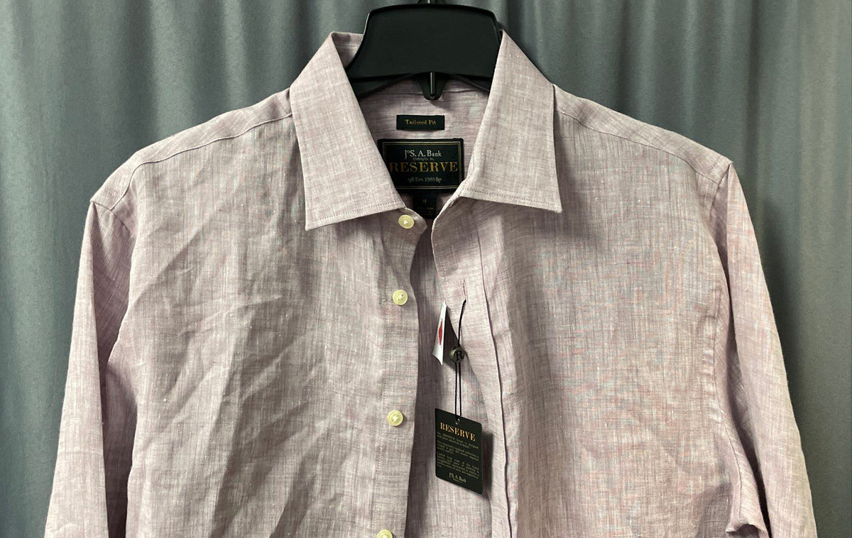 Jos. A. Bank Reserve Men's Purple 100% Linen Tailored Fit Button Up Shirt NWT M