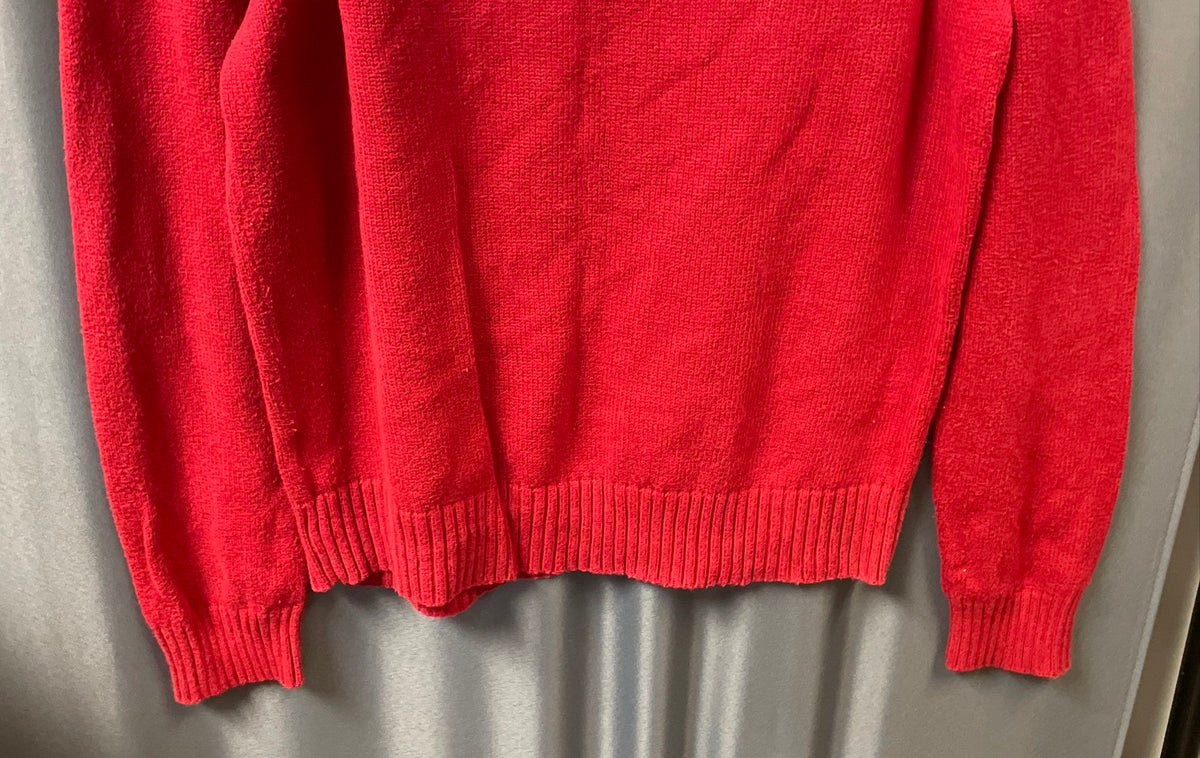 Polo Ralph Lauren Men's Red 1/4 Zip Cotton Knit Sweater Sz M