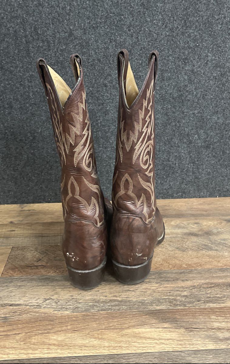Justin 1564 Brown Leather Western Cowboy Boots Men's Size 10.5 D