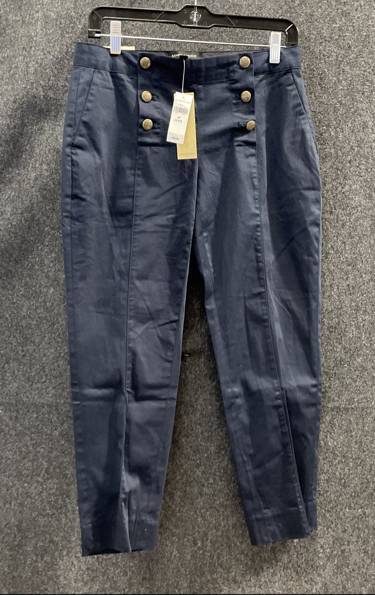 Banana Republic Women's Blue Avery Sailor Button High Rise Pants Sz 2P NWT