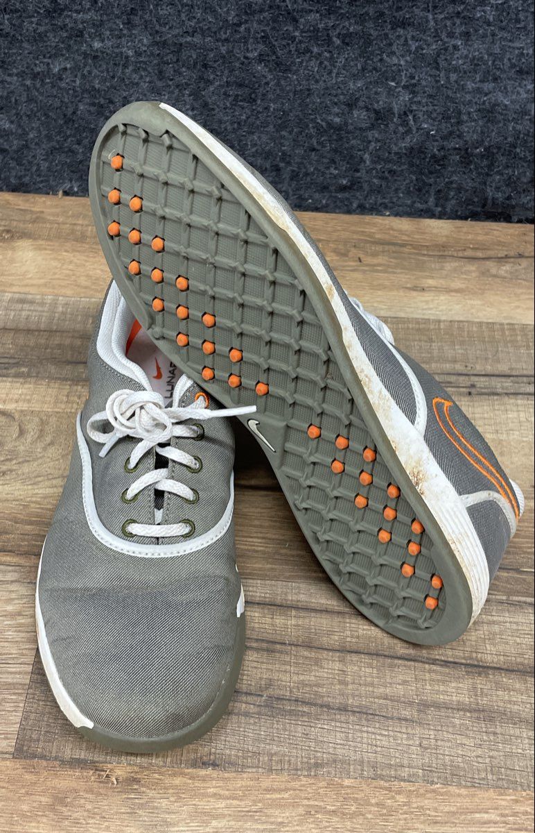 Nike Lunar Duet Classic Grey Crimson Spikeless Golf Shoes Women's Size 8.5