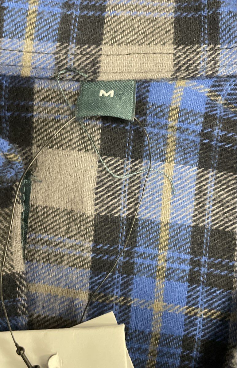 Bruno Super Soft Men's Flannel Shirt Blue Grey Plaid 100% Cotton NWT Sz M