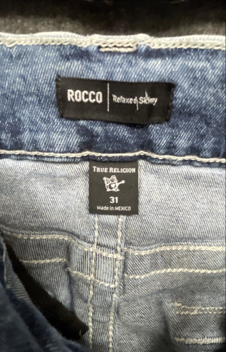 True Religion Men's Rocco Relaxed Skinny Jeans Light Wash Blue Size 31
