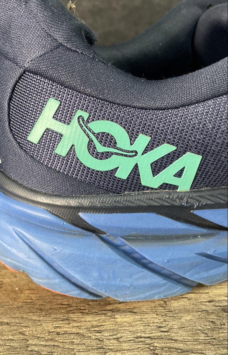 Hoka Clifton 8 Navy Blue Orange Men's Running Shoes Size 9