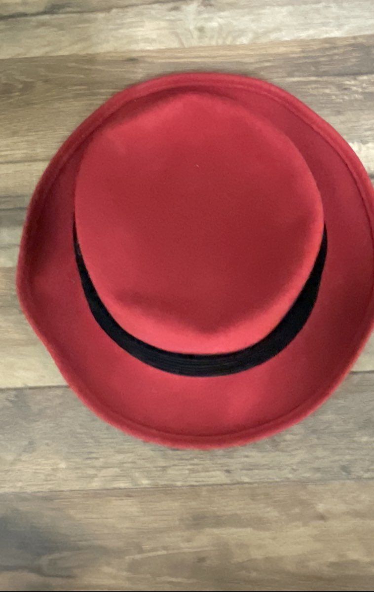 Vintage Hat Lot 3 Pc Hanna Andersson Red Felt Braided Size Large Hat Box