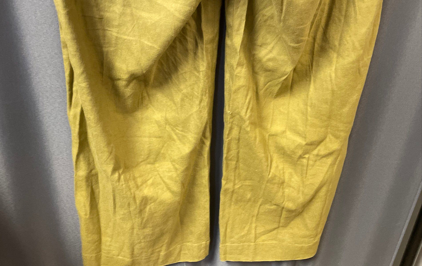 J. Jill Women's Green Linen Blend Wide Leg Cropped Elastic Waist Pants Sz XS