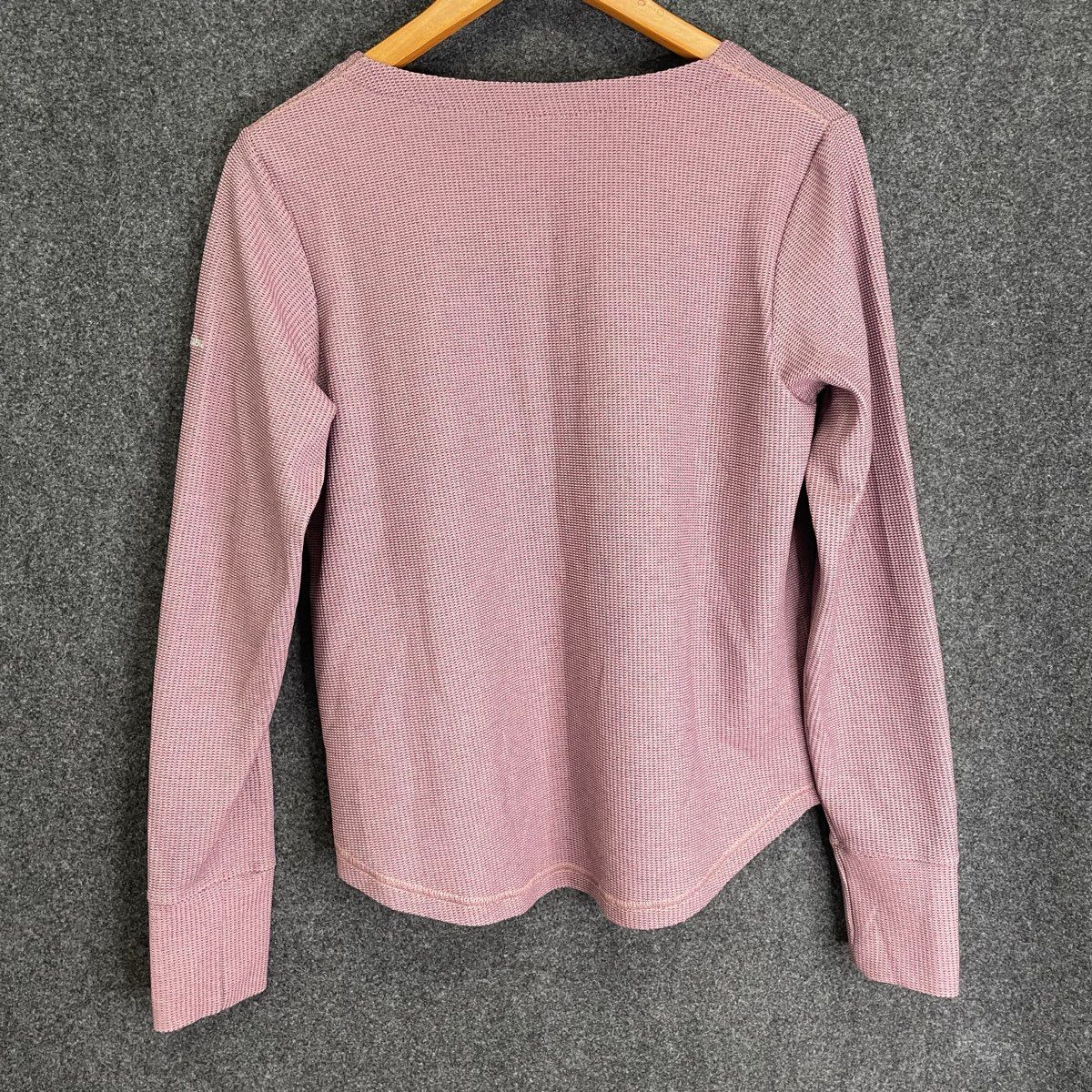 Columbia Women's Blue Point Falls Henley Shirt Dusty Rose Waffle Knit Sz M