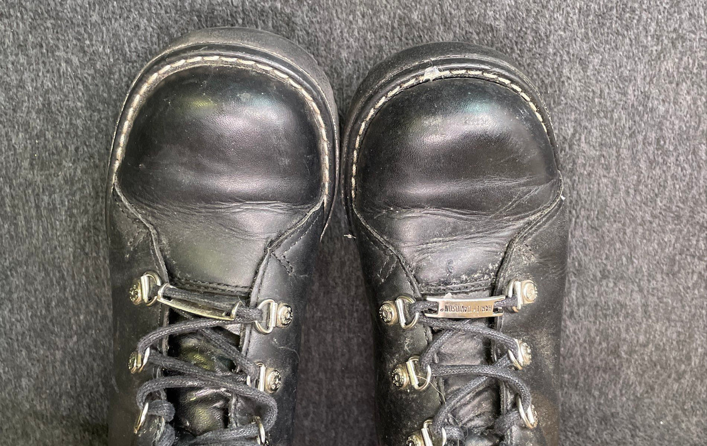Harley Davidson Black Leather Double Buckle Motorcycle Boots Size 6