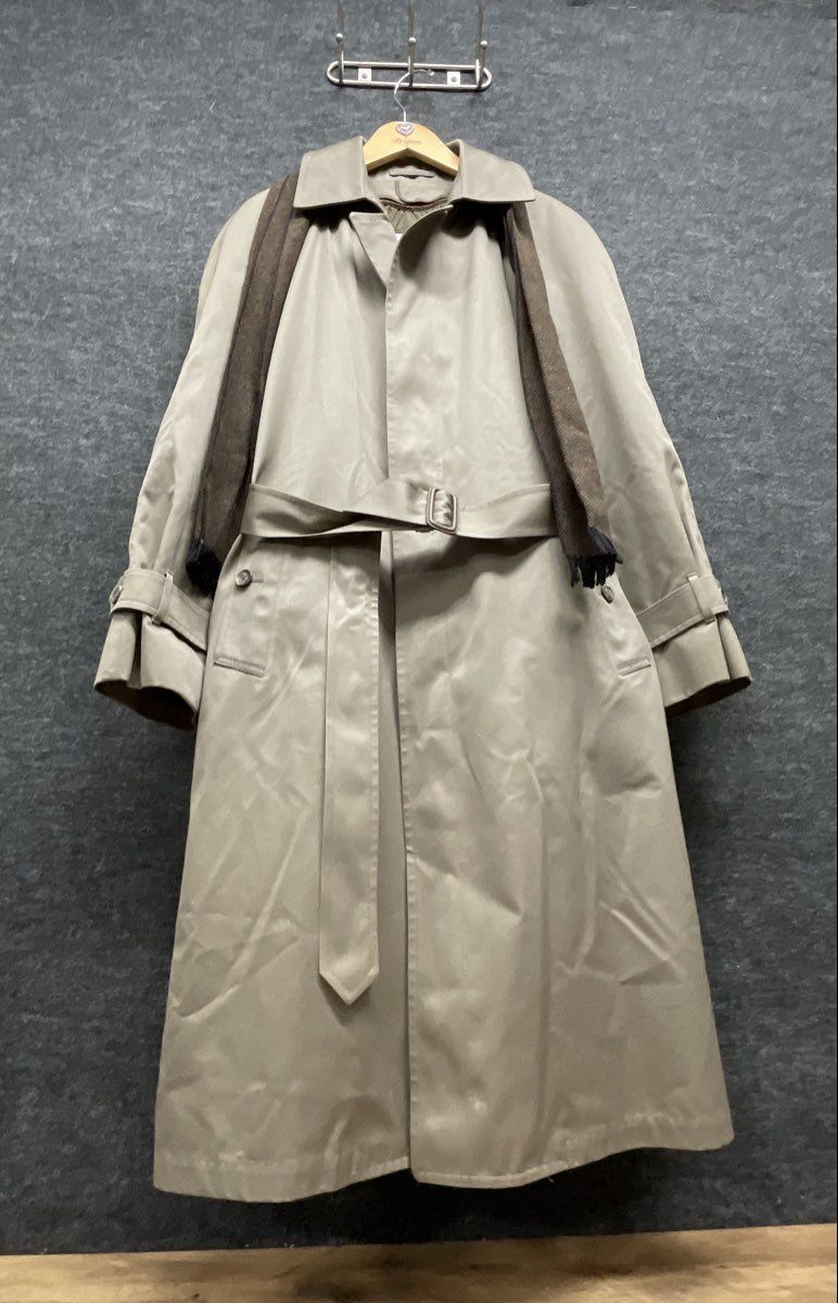 London Fog Men's Vintage 90s Tan Belted Trench Coat Zip Out Lining Sz 42 REG
