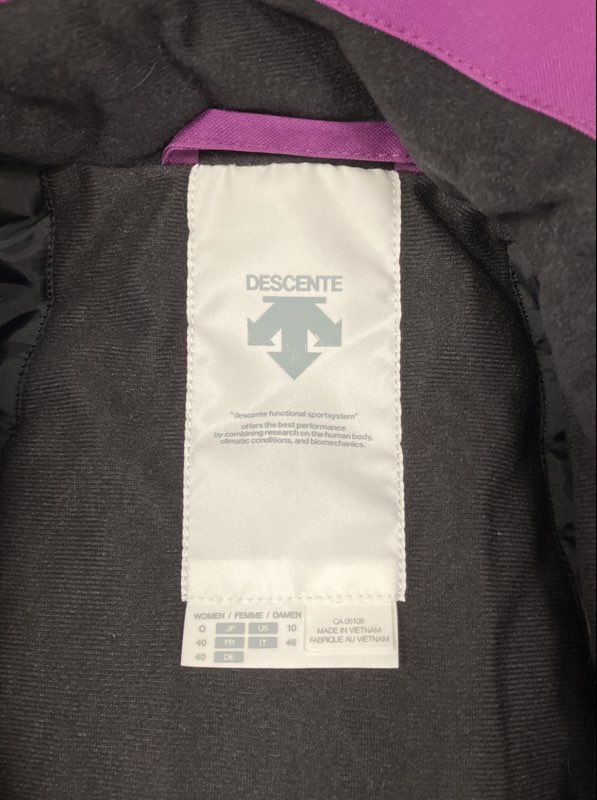 Descente Women's Purple White Insulated Hooded Ski Snowboard Jacket Size 10