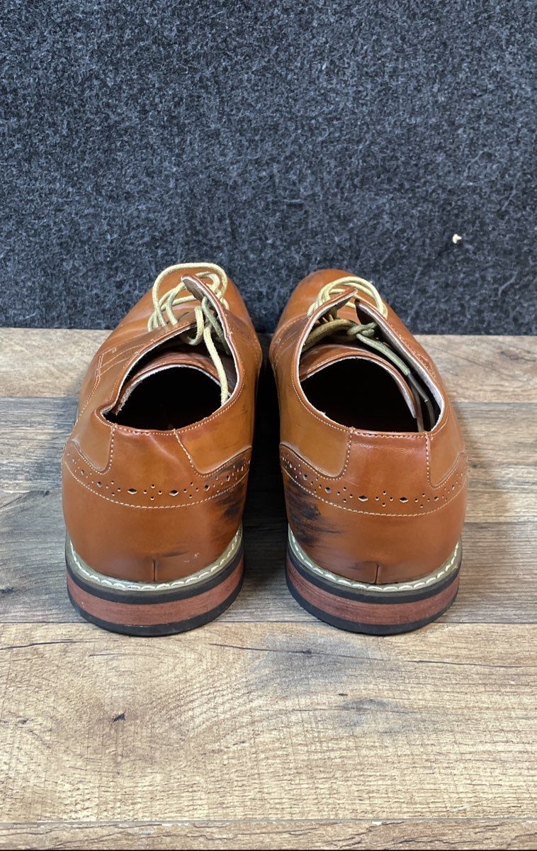 Bruno Marc Prince-16 Tan Brogue Oxford Dress Shoes Men's Size 12