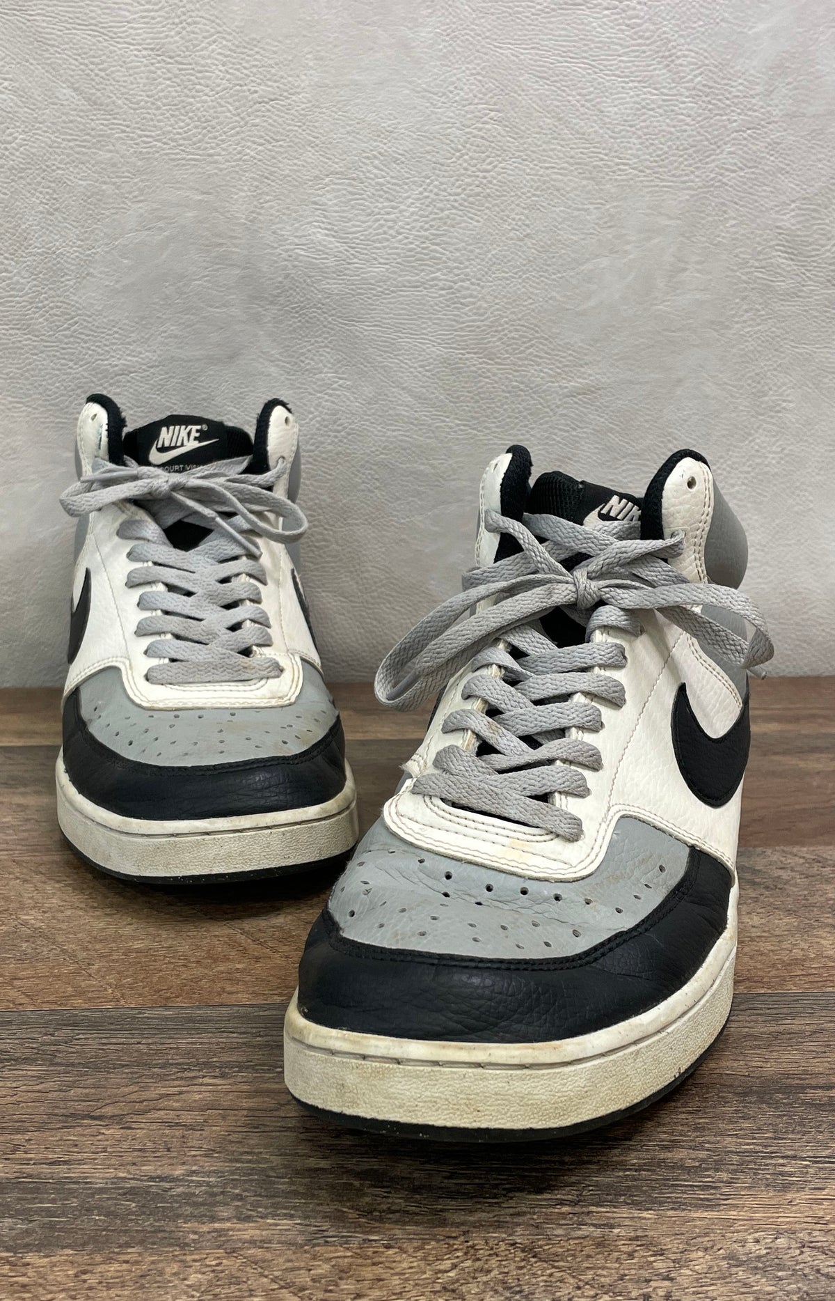 Nike Court Vision Mid Black White Grey High Top Sneakers Men's Size 10.5