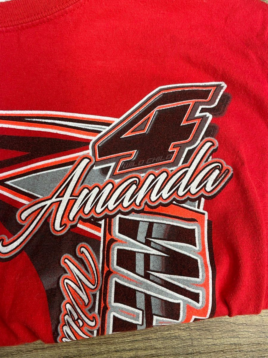Amanda Whaley Signed Autograph Dirt Track Racing T-Shirt #4 Wild Child Sz Youth